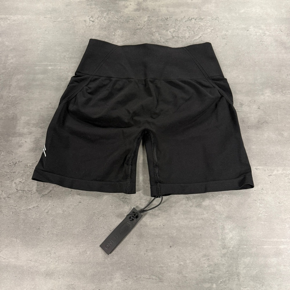 Oner Active Shorts Womens L Effortless Seamless Black High Waisted Gym NEW